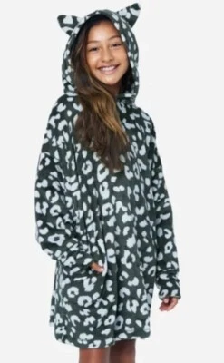 Justice Girls Talla S/M Leopardo Loungie Camisón con Capucha Pijama Sudadera con Capucha Camisa para Dormir Foto 1 de 4
