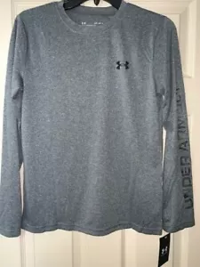 NWT Under Armour Logo Boy's Large Gray Long Sleeve T-shirt - Picture 1 of 2