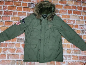 Tommy Hilfiger USA Vintage Parka Giacca Invernale Cappotto Oliva Verde Tg. : XXL - Picture 1 of 13
