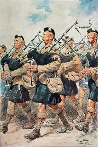 GUERRE MONDIALE 1914-1918 - LES JOUEURS de CORNEMUSE du "SUTHERLAND HIGHLANDERS" - Imagen 1 de 2