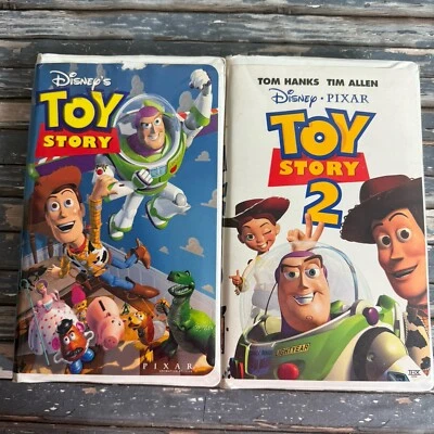 Toy Story 1 and 2 VHS Lot Walt Disney Pixar Videos Clam Shell - Image 1 of 4