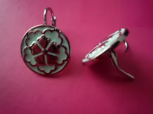 STUNNING SILVER/TURQUOISE ENAMEL/CLOSED STEM/NEW "AGATHA" SLEEPERS - Picture 1 of 2