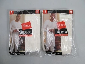 Vtg 2003 Hanes Thermal Ankle Length Pants Mens M 34-36 New NOS Lot of 2 - Picture 1 of 3