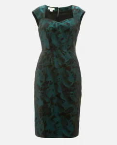 Monsoon ‘Ellen’ Teal Green Silky 50s Style Cocktail / Wiggle Dress UK Size 20 18 - Picture 1 of 9