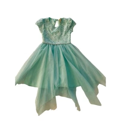 7 Speechless Girls Mint Green Party Dress Cap Sleeve Lace and Tulle - Image 1 of 4