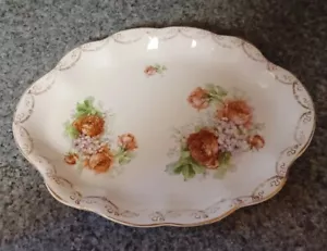 Piatto ovale porcellana vintage Homer Laughlin The Angelus motivo rosa - Foto 1 di 14