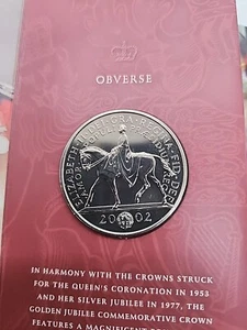 2002 Queen’s Golden Jubilee United Kingdom 5 Pounds Silver Proof Coin SEALED - Picture 1 of 6