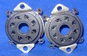 Par de enchufes de tubo de vacío octal Cinch de lote antiguo para 6L6GC, 6550, EL34, KT66, 6V6GT, etc. - Imagen 1 de 3