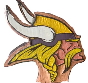 Minnesota Vikings Wood Carving By Hand (ONE OF A KIND) - Picture 1 of 5