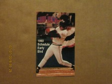 Toledo Mud Hens Vintage 1993 Early Bird Team Logo Baseball Pocket Schedule