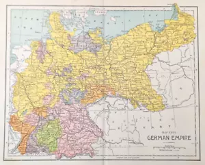 GERMAN EMPIRE Antique Map Engraved 1885 - Fisk & Co. - Center Fold- Map XXVI - Picture 1 of 4