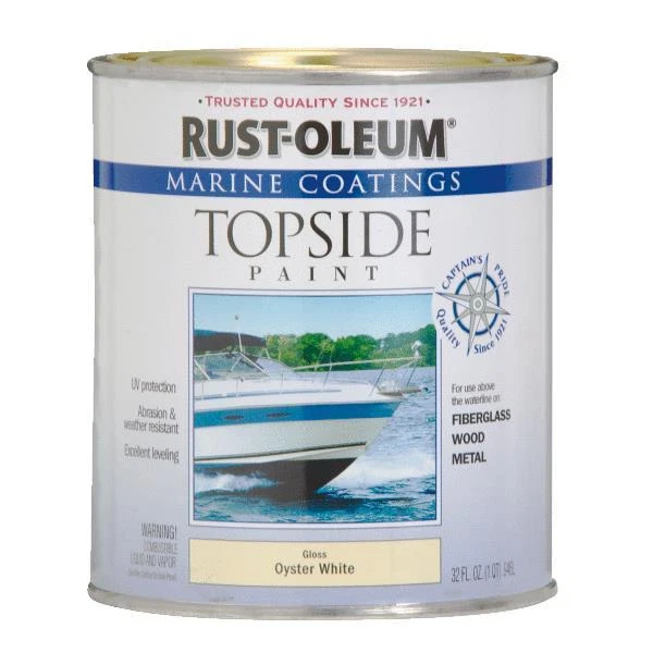(2)- Qt Oyster White RustOleum Marine fibra de vidro madeira barco pintura superior 207001 - Imagem 1 de 1