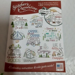 Stitchers Revolution #33 Camping Adventures Iron On Embroidery Patterns - Picture 1 of 3