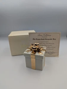 Lenox 1999 Gold Club Gold Keepsake Box | 24k Accent/Ribbon - Free Shipping - Picture 1 of 5