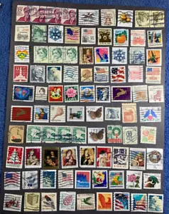 Whole bunch of mostly all different US Stamps. Strip of 4 Line Pair included - Picture 1 of 3