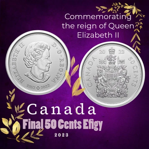 2023 Canada 50 cents Coin Farewell to the Queen - Final Efigy Salute - UNC Cover
