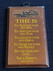 "Time Is" By Henry Van Dyke Wooden Wall Plaque 5x8 New - Picture 1 of 6