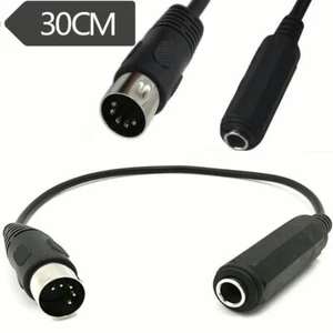 6.35mm 1/4" TRS To 5-Pin DIN MIDI Cable Adapter for Stereo Audio MIDI Keyboard - Picture 1 of 4