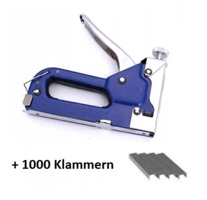 Handtacker + 1000 Tackerklammern Tacker Hefter Klammergerät 4 - 14 mm PROFI - Bild 1 von 1