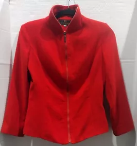 Vintage FENDI Langarm Full Zip Up 100% Kaschmir Damen Jacke Rot Medium - Bild 1 von 15