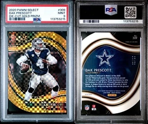 Panini Select Field Level 2020 troquelado Dak Prescott #309 dorado/10 Cowboys PSA 9 - Imagen 1 de 1