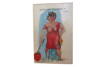 Cartoon Postcard "JUST LET YOURSELF GO!" uNPOSTED - Picture 1 of 2