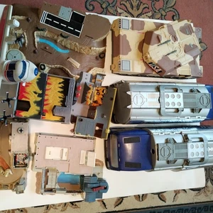 Vintage Micro Machines job lot playset bases Tank  military fire station petrol - Picture 1 of 8