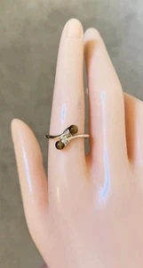 Anillo Art Deco Ojo de Tigre 0.5ct Oro Amarillo 9ct, Reino Unido Talla Q 1/2, 2.4g - Imagen 1 de 12