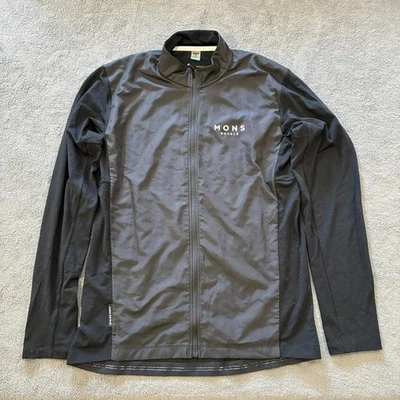 Mons Royale Black Grey Redwood Wind Jersey Ultra-Lite Cycling MTB Shirt Men Sz M - Image 1 of 4