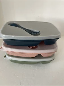 Lonchera Crofton Bento con compartimentos contenedor reutilizable con sporks JUEGO DE 3 - Imagen 1 de 4