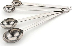 RSVP International Measuring Spoons, Long, Stainless Steel - Picture 1 of 12