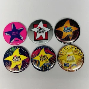 Burlington Vermont First Night Pin Button Pinback Vintage 1989 - Y2K New Years - Bild 1 von 9