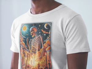 Halloween Skeleton Tarot Tee Unisex - Picture 1 of 17