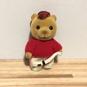 Vintage Flocked Bear by Russ Golf Sports Themed 3.25” Tall - Picture 1 of 4