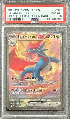 Pokemon TCG Journey Together Salamence EX 187 Illustration Rare PSA 8 Nintendo - Image 1 of 2