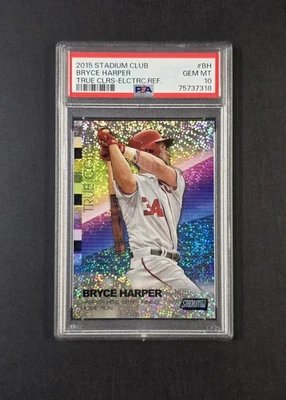 2015 Stadium Club Bryce Harper /25 True Colors Electric Refractor PSA 10 Pop 2 - Image 1 of 3