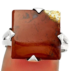Natural Red Moss Agate 925 Sterling Silver Ring s.8 Jewelry R-1305 - Picture 1 of 5