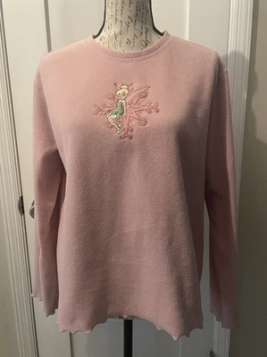 Pullover polar vintage Disney Store bebé campanilla copo de nieve rosa para mujer talla M” Foto 1 de 4