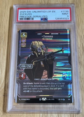 Star Wars Unlimited TCG Zuckuss Serialized Prestige Foil Holo PSA 9 Mint - Image 1 of 2
