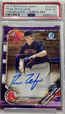 2019 Bowman Chrome 1st Auto Ryan Zeferjahn RC Purple /250 Gem Mint PSA 10 - Image 1 of 2