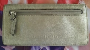 Silber Tignanello Echtleder Kreditkarte Reißverschluss Geldbörse 6 3/4"X3 1/4" - Bild 1 von 9