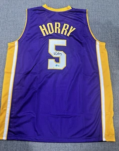 Camiseta firmada por Robert Horry XL autógrafa de los Lakers con autenticación Beckett BAS - Imagen 1 de 7