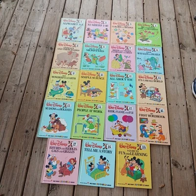 EUC 1983 Walt Disney Fun-To-Learn Library 19 Volume Set Bantam Books Complete  - Image 1 of 4