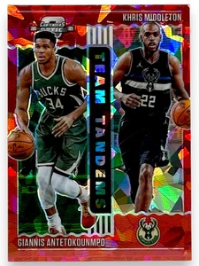 2020 Panini Contenders Optic Team Tandems Cracked Ice Khris Middleton Giannis - Picture 1 of 2