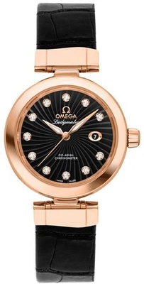 Omega De Ville Ladymatic 425.63.34.20.51.001 34mm Black Dial Gold Ladies Watch - Image 1 of 4
