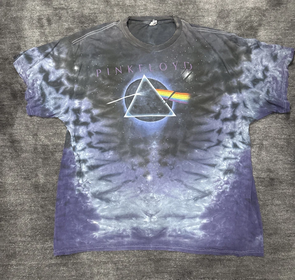 Vintage Y2K Pink Floyd Dark Side Of The Moon Band Tee T-Shirt Sz XXL Thrashed - Image 1 of 4