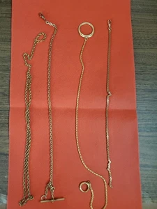 Vintage Gold Filled 1.9 Oz 1/20 12k G.f Pocket Watch Chains 1 Broken - Picture 1 of 7