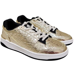 Michael Michael Kors Women Rebel Lace Up Low Top Sneakers Size US 7.5M Pale Gold - Picture 1 of 5