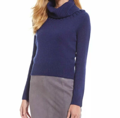 Nuevo con etiquetas Suéter Antonio Melani Amelia Azul Marino Profundo 100% Cachemira Cuello Alto Mediano Foto 1 de 4