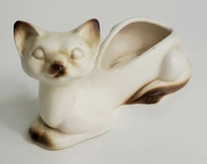 Napco Siamese Cat Kitten Planter Vintage Miniature approximate 5 inches - Picture 1 of 12